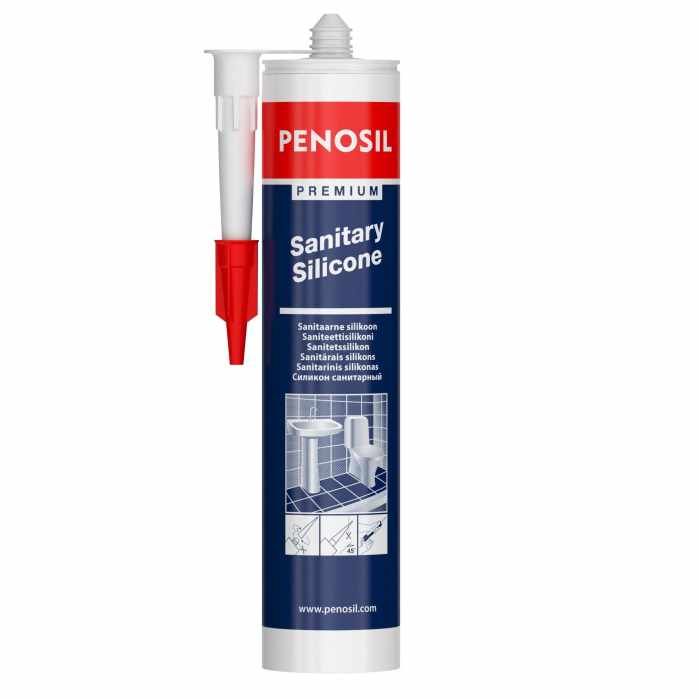 PENOSIL Premium Sanitary Silicone. Pret pelējumu izturīgs sanitārais silikona hermētiķis.